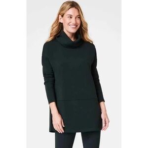 SPANX Women’s Forest Green Turtleneck Tunic Sweater XS NWT